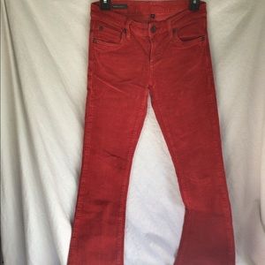 GUC- Kut from the Kloth Farrah Baby Bootleg Red Corduroy